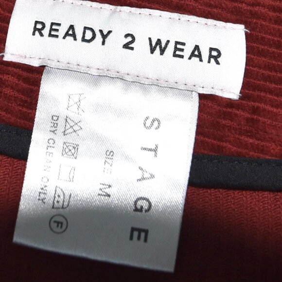 Ready 2 Wear Corduroy Skirt M Wine Mermaid Red Flare Hem Western Cowgirl Y2K - Picture 6 of 7